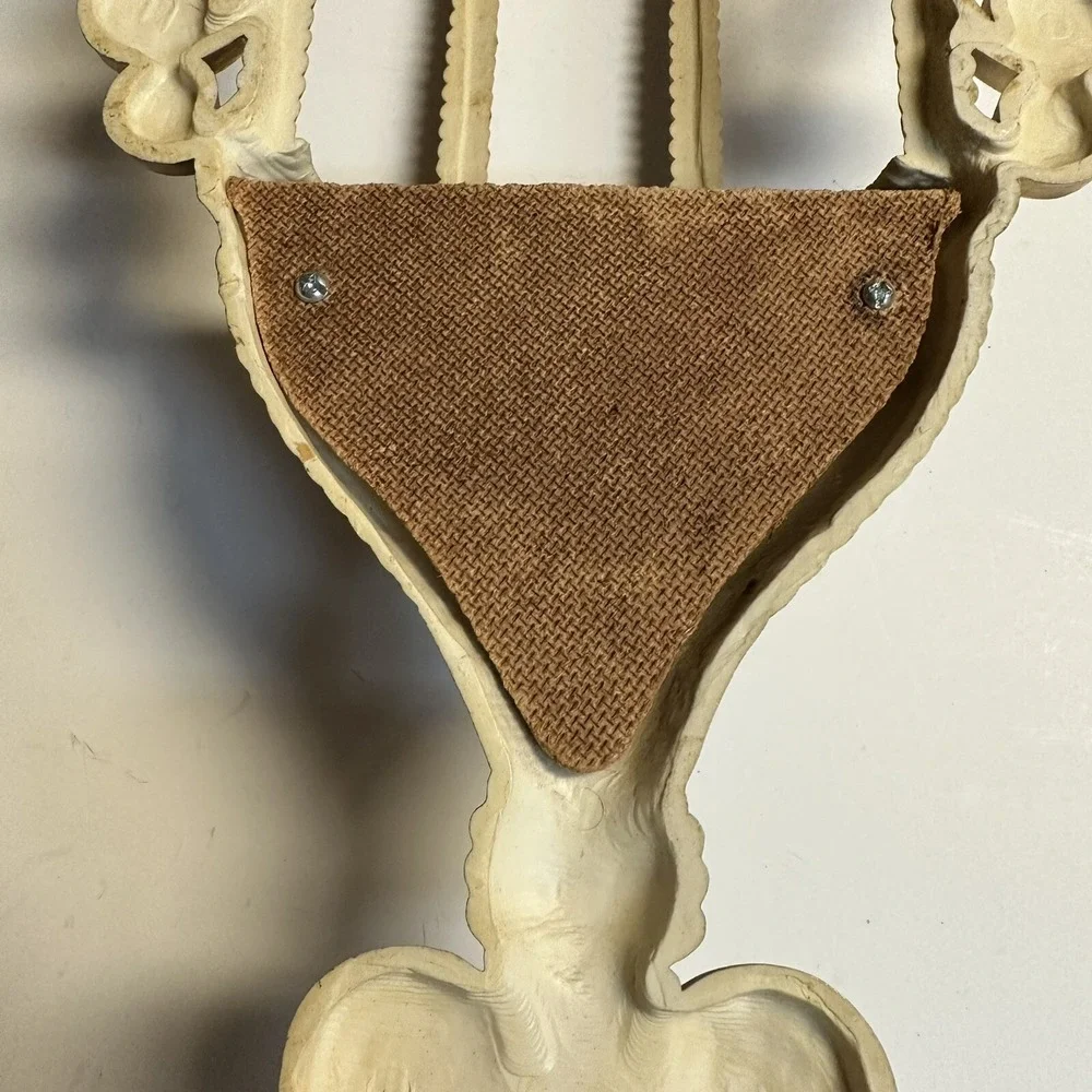 Vintage 1972 MCM Retro Burwood Plastic Gold Birdcage Wall Hanging Pocket Planter